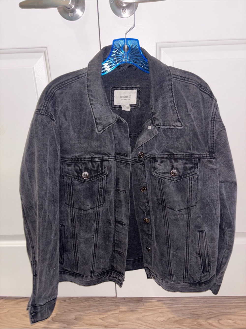 Forever 21 Women’s Black Washed Denim Jacket